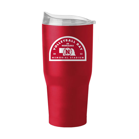 Nebraska 2023 Volleyball Day 30oz Powder Coat Tumbler - Logo Brands - Flyclothing LLC
