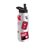 Nebraska 34oz White Dreamweave Quencher Bottle - Logo Brands - Flyclothing LLC