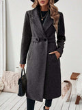 One Button Wool Blend Overcoat - Trendsi - Flyclothing LLC