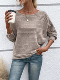 Full Size Round Neck Long Sleeve Top - Trendsi - Flyclothing LLC