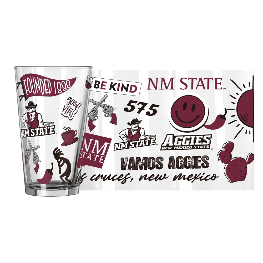 New Mexico State 16oz Native Pint Glass - Logo Brands - Flyclothing LLC