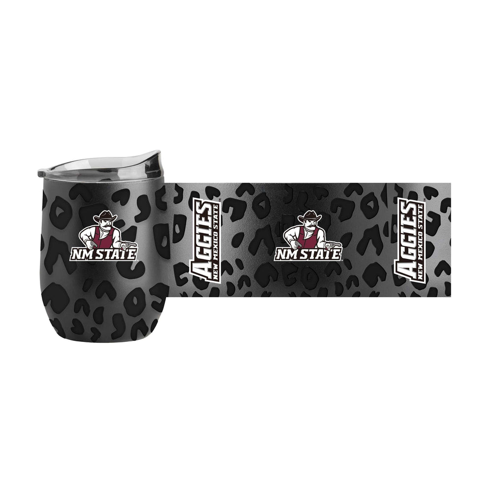NM State Leopard 16oz Black Powdercoat Curved Beverage - Logo Brands - Flyclothing LLC