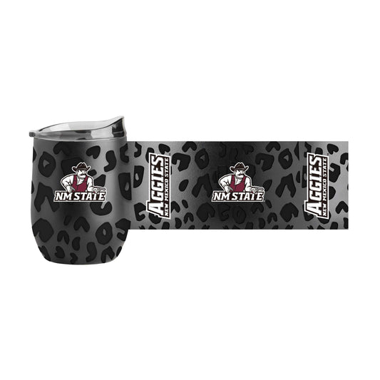 NM State Leopard 16oz Black Powdercoat Curved Beverage - Logo Brands - Flyclothing LLC