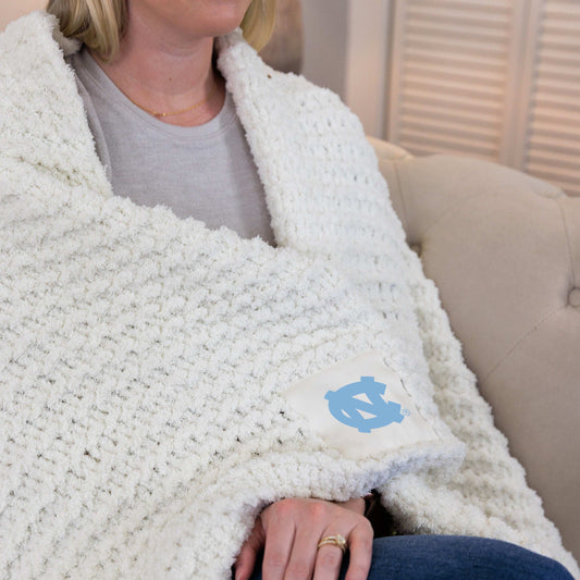 North Carolina Cable Knit Throw 50x60 - Logo Brands - Flyclothing LLC