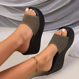 Open Toe Wedge Sandals - Trendsi - Flyclothing LLC