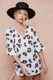 BiBi Leopard Printed V Neck Woven Top with Ruffled - Trendsi - Flyclothing LLC