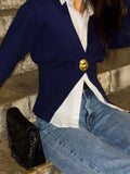 Single-Button Knit Cardigan - Trendsi - Flyclothing LLC
