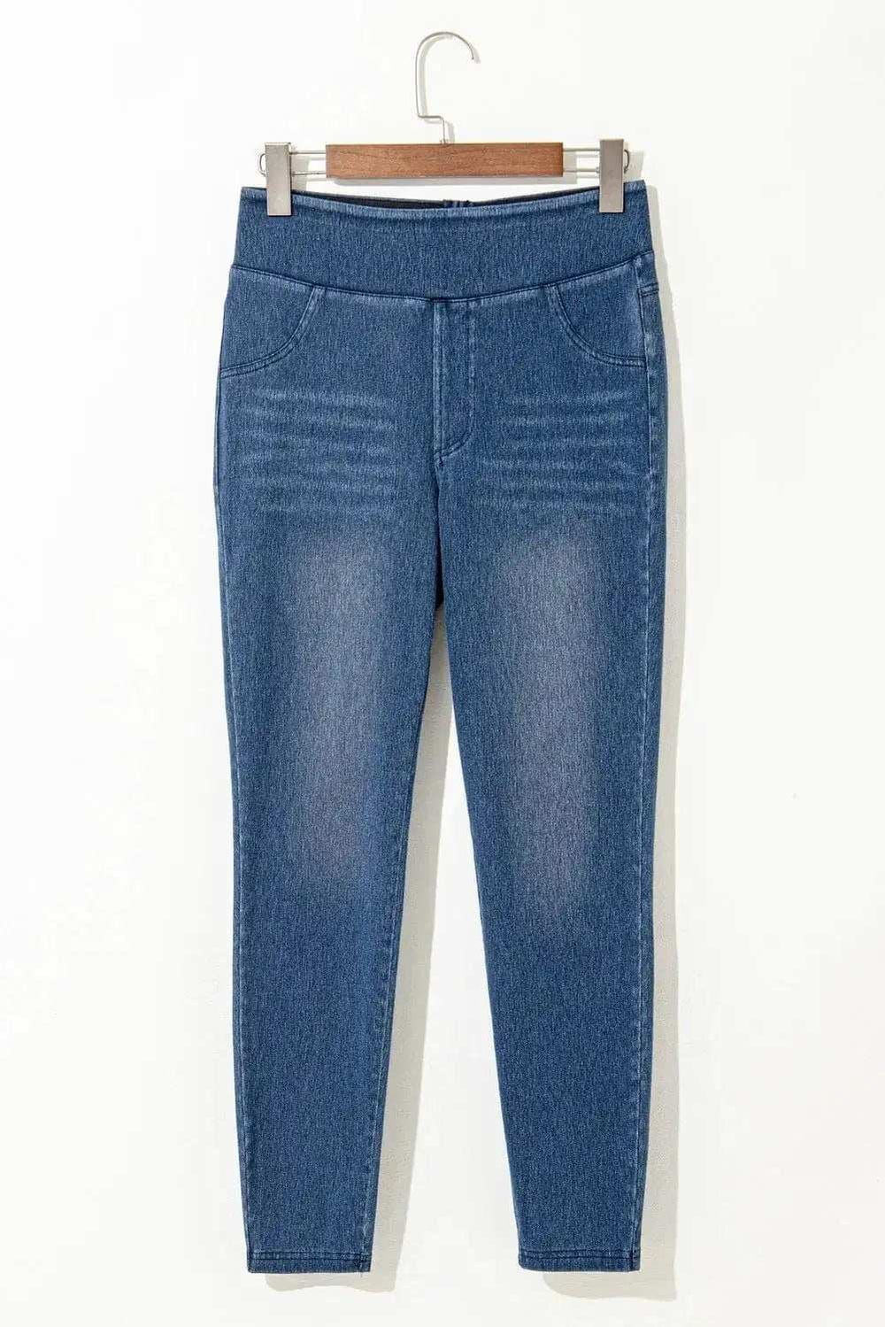High Waist Skinny Jeans - Trendsi - Flyclothing LLC