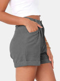 Full Size High Waist Shorts with Pockets - Trendsi - Flyclothing LLC