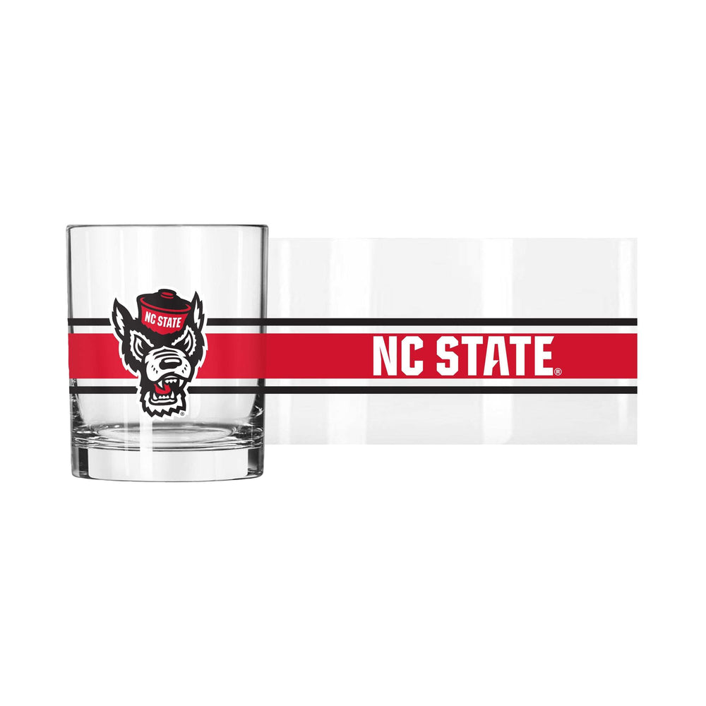NC State 14oz Stripe Rocks Glass - Logo Brands - Flyclothing LLC