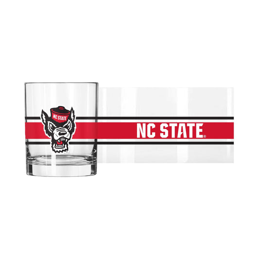 NC State 14oz Stripe Rocks Glass - Logo Brands - Flyclothing LLC