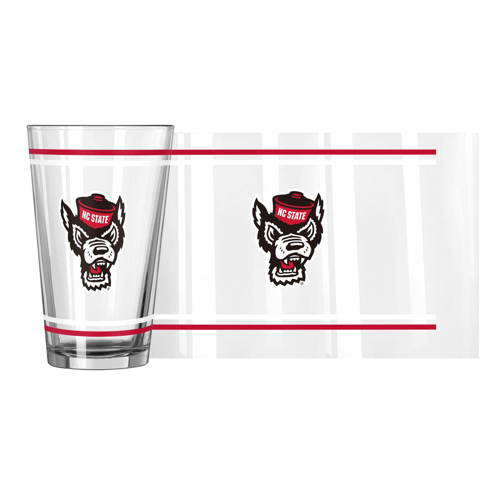 NC State Alternate 16oz Stripe Pint Glass - Logo Brands - Flyclothing LLC