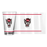 NC State Alternate 16oz Stripe Pint Glass - Logo Brands - Flyclothing LLC