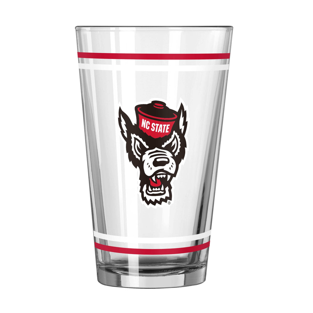 NC State Alternate 16oz Stripe Pint Glass - Logo Brands - Flyclothing LLC