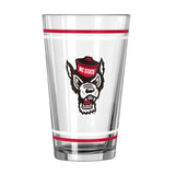 NC State Alternate 16oz Stripe Pint Glass - Logo Brands - Flyclothing LLC