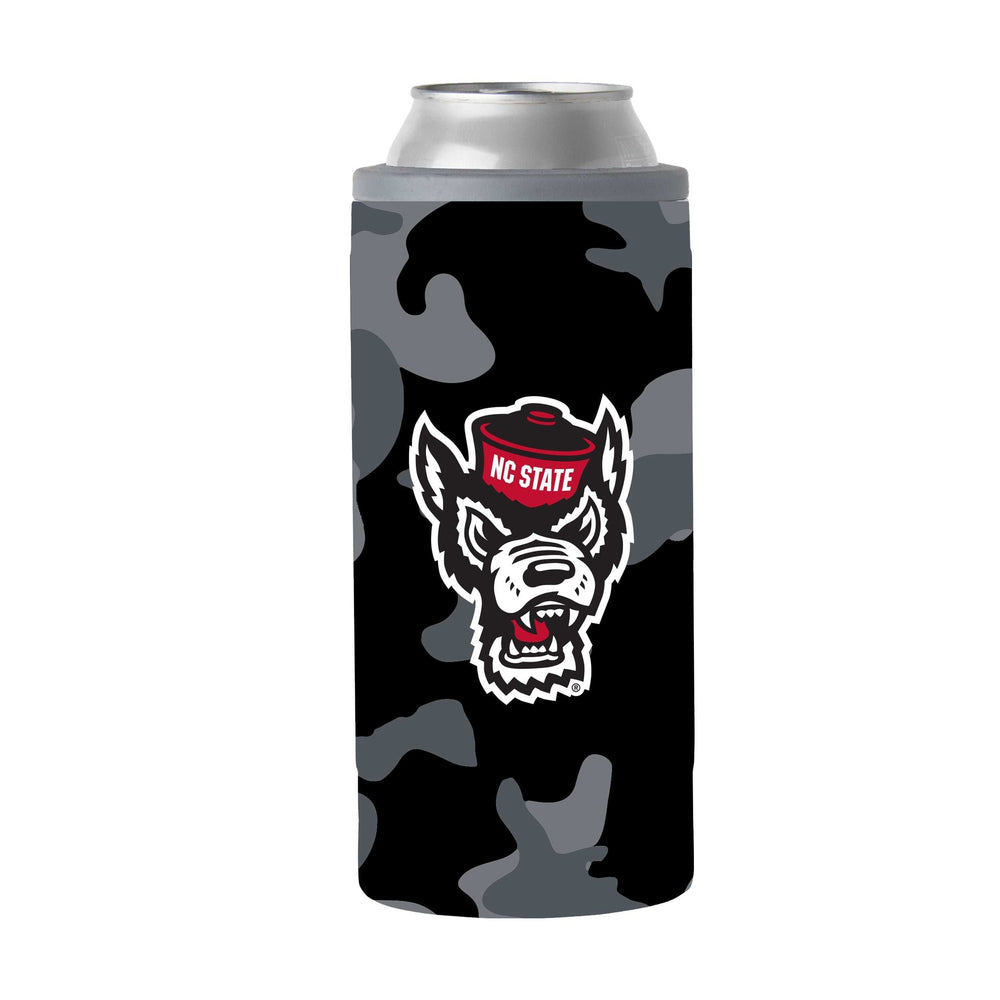 NC State Black Camo 12oz Slim Can Coolie - Logo Brands - Flyclothing LLC