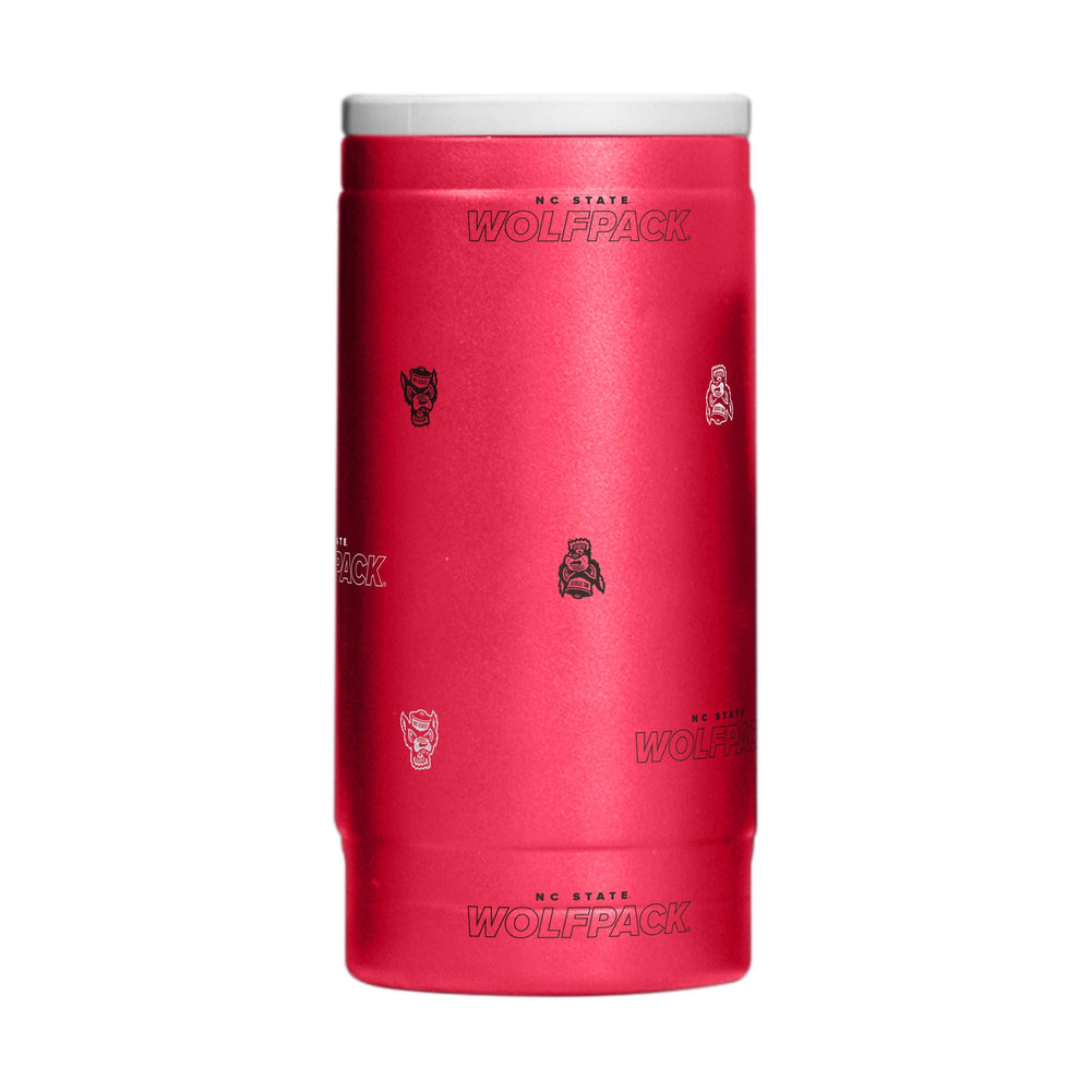 NC State 12oz Step And Repeat Powdercoat SlimCan Coolie - Logo Brands - Flyclothing LLC