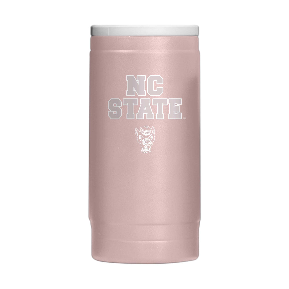 NC State Stencil Powder Coat Slim Can Coolie - Logo Brands - Flyclothing LLC
