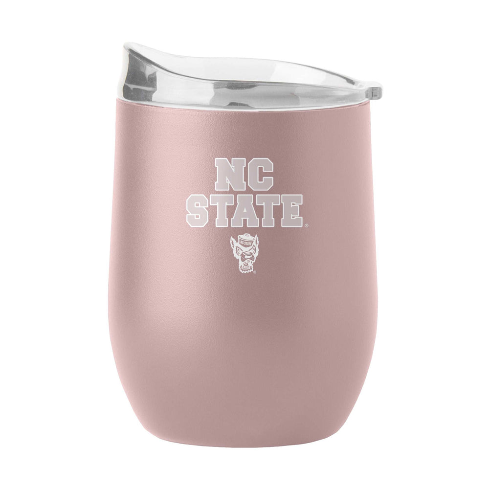 NC State 16oz Stencil Powder Coat Curved Beverage - Logo Brands - Flyclothing LLC