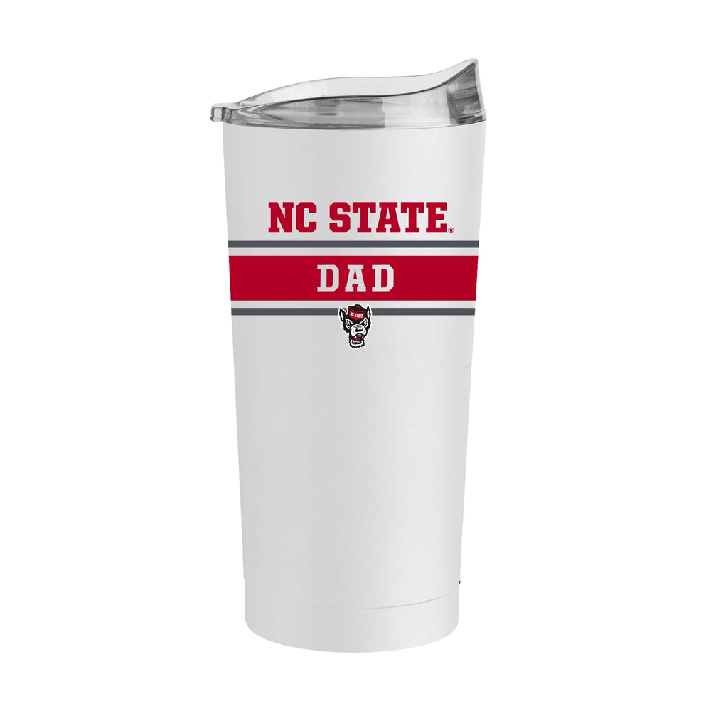 NC State Dad White 20oz Powder Coat Tumbler - Logo Brands - Flyclothing LLC