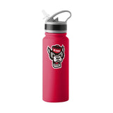 NC State Logo 25oz Stainless Single Wall Flip Top Bottle - Logo Brands - Flyclothing LLC