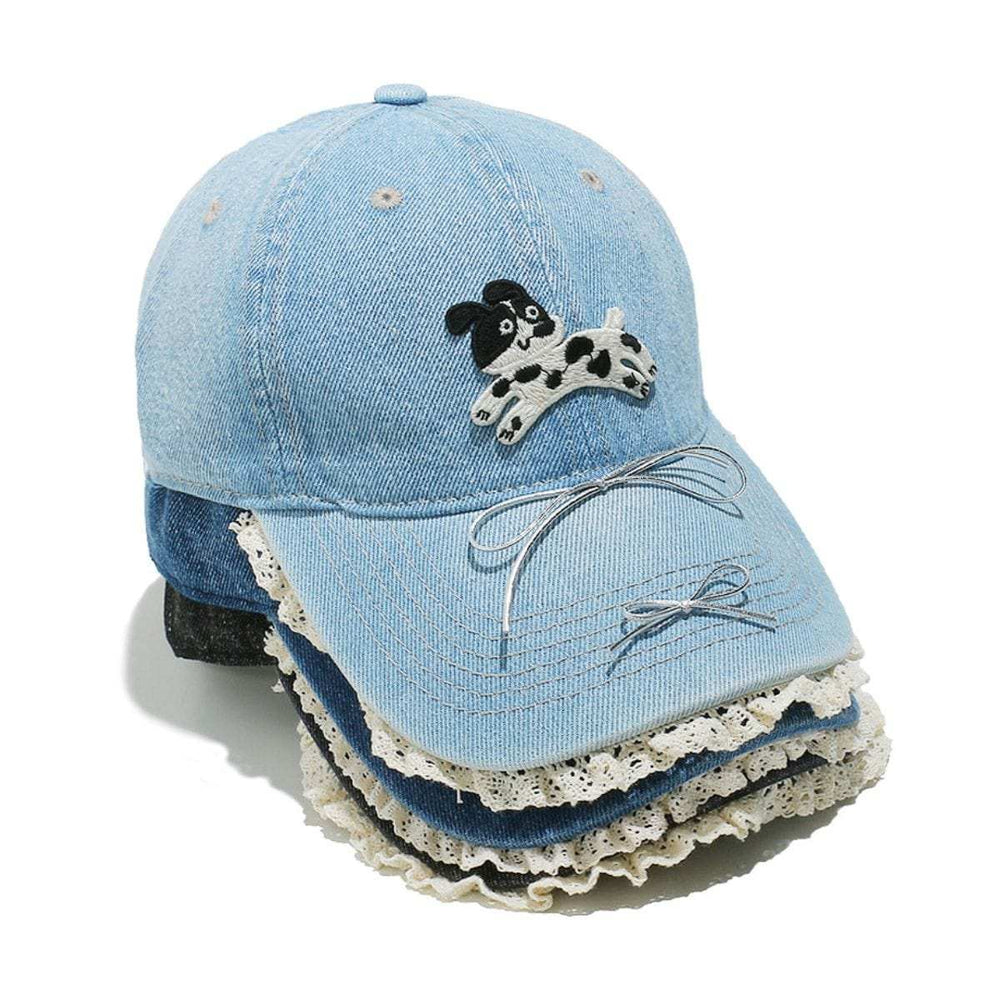 Dog Bow Adjustable Baseball Cap - Trendsi - Flyclothing LLC