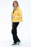 How Dare U Drawstring Hem PU Leather Zip Up Jacket - Trendsi - Flyclothing LLC