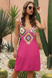 Geometric V-Neck Spaghetti Strap Cover Up Dress - Trendsi - Flyclothing LLC