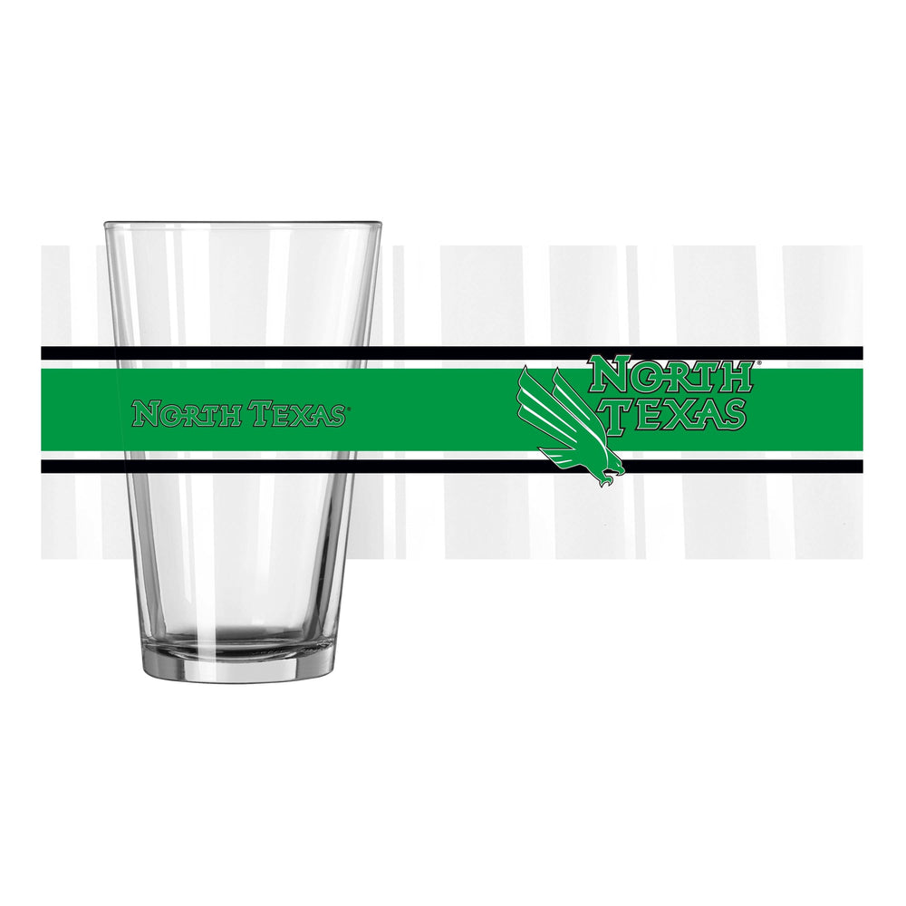 North Texas 16oz Stripe Pint Glass - Logo Brands - Flyclothing LLC
