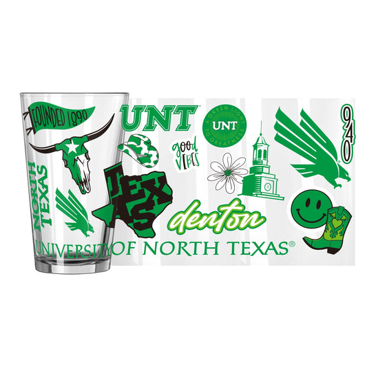 North Texas 16oz Native Pint Glass - Logo Brands - Flyclothing LLC