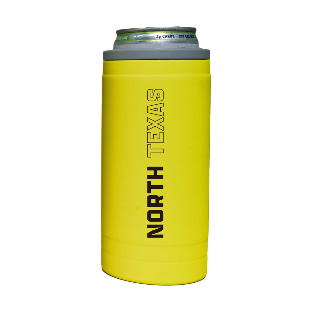 North Texas 12oz Cru Stacked Soft Touch Slim Coolie - Logo Brands - Flyclothing LLC