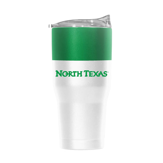 North Texas 30oz Colorblock White Powder Coat Tumbler - Logo Brands - Flyclothing LLC