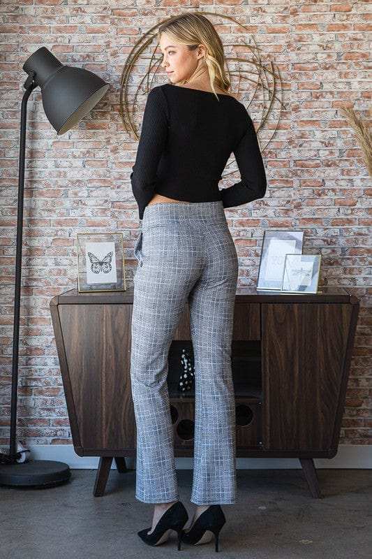 Heimish Full Size Plaid Flare Pants with Wide Waist Band Plus Size - Trendsi - Flyclothing LLC