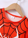 Children's Spider Round Neck Short Sleeve T-Shirt and Pants Set - Trendsi - Flyclothing LLC