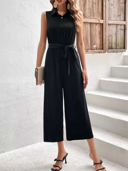 Sleeveless Wide Leg Jumpsuit - Trendsi - Flyclothing LLC