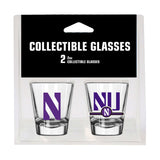 Northwestern Campus Colors 2oz Letterman Shot Glass 2 Pack - Logo Brands - Flyclothing LLC