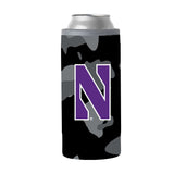 Northwestern 12oz Black Camo Slim Can Coolie - Logo Brands - Flyclothing LLC