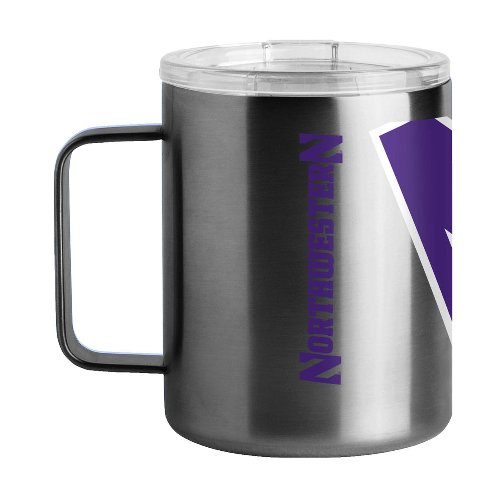 Northwestern 15oz Hype Black Stainless Steel Mug - Logo Brands - Flyclothing LLC