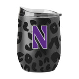 Northwestern Leopard 16oz Black Powdercoat Curved Beverage - Logo Brands - Flyclothing LLC