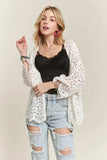 ADORA Leaf Pattern Crochet Cardigan - Trendsi - Flyclothing LLC