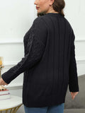 Plus Size Round Neck Long Sleeve Sweater - Trendsi - Flyclothing LLC