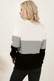 Striped Color Block Long Sleeve Knit Top - Trendsi - Flyclothing LLC