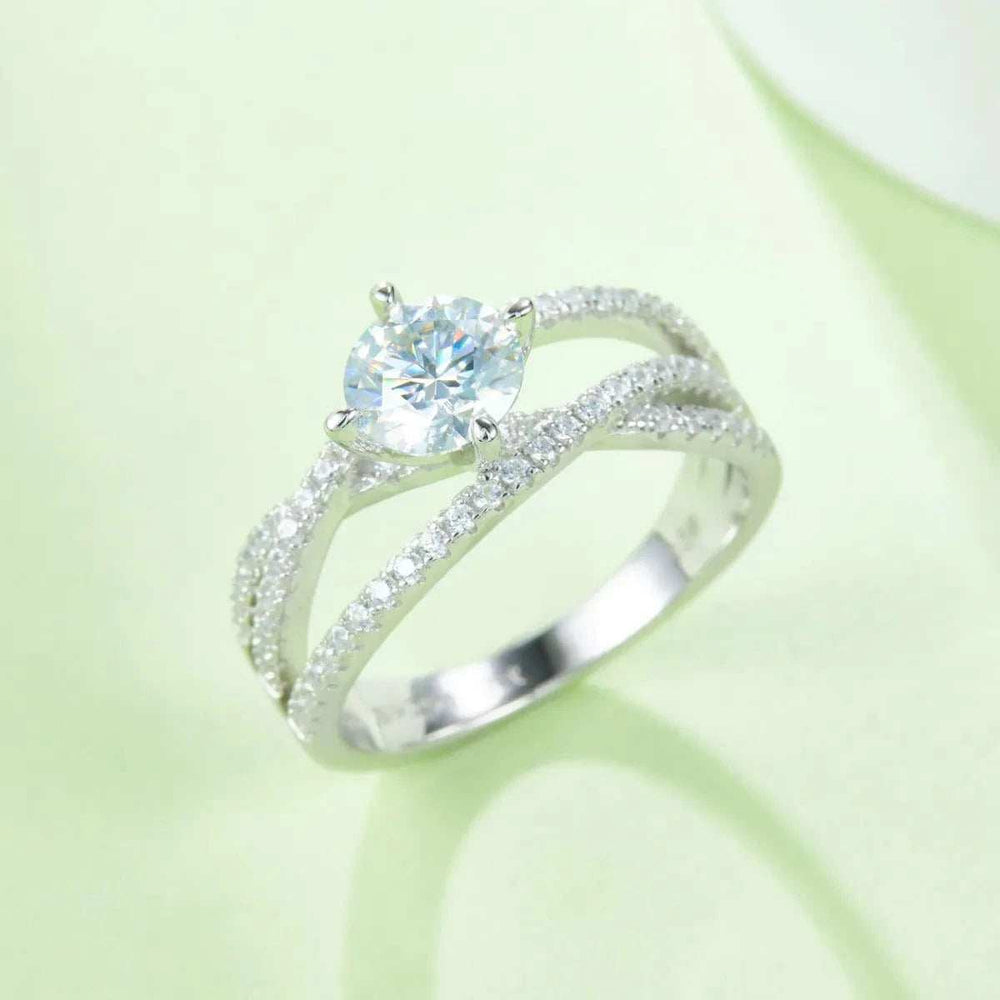 1 Carat Moissanite 925 Sterling Silver Ring - Trendsi - Flyclothing LLC