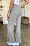 Ribbed High Waist Flare Pants - Trendsi - Flyclothing LLC