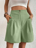 Pocketed Half Elastic Waist Shorts - Trendsi - Flyclothing LLC