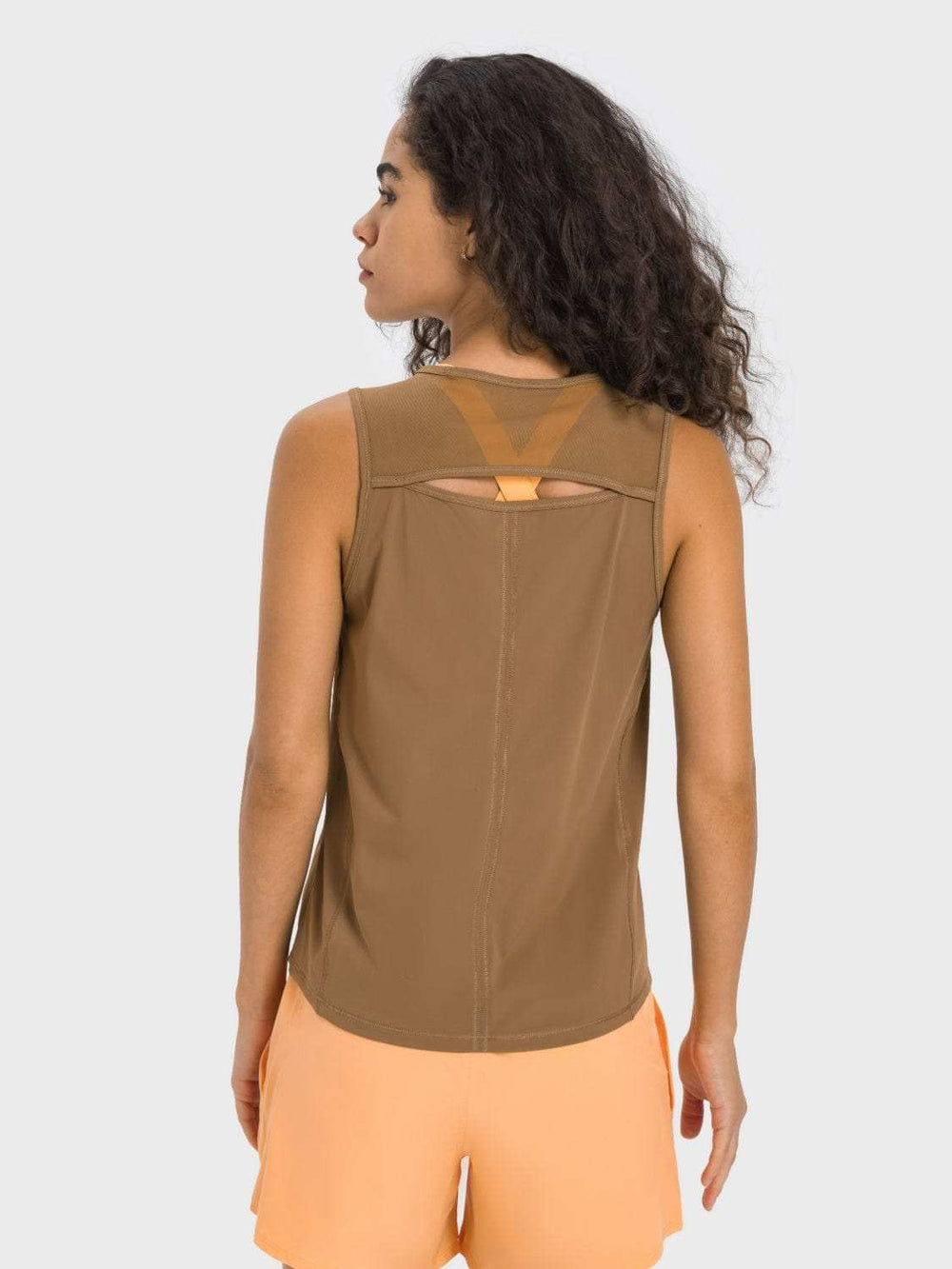 Millennia Cutout Back Round Neck Active Tank - Trendsi - Flyclothing LLC