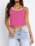 Lace Detail Halter Neck Cami - Trendsi - Flyclothing LLC