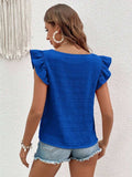 Ruffled Square Neck Cap Sleeve Blouse - Trendsi - Flyclothing LLC