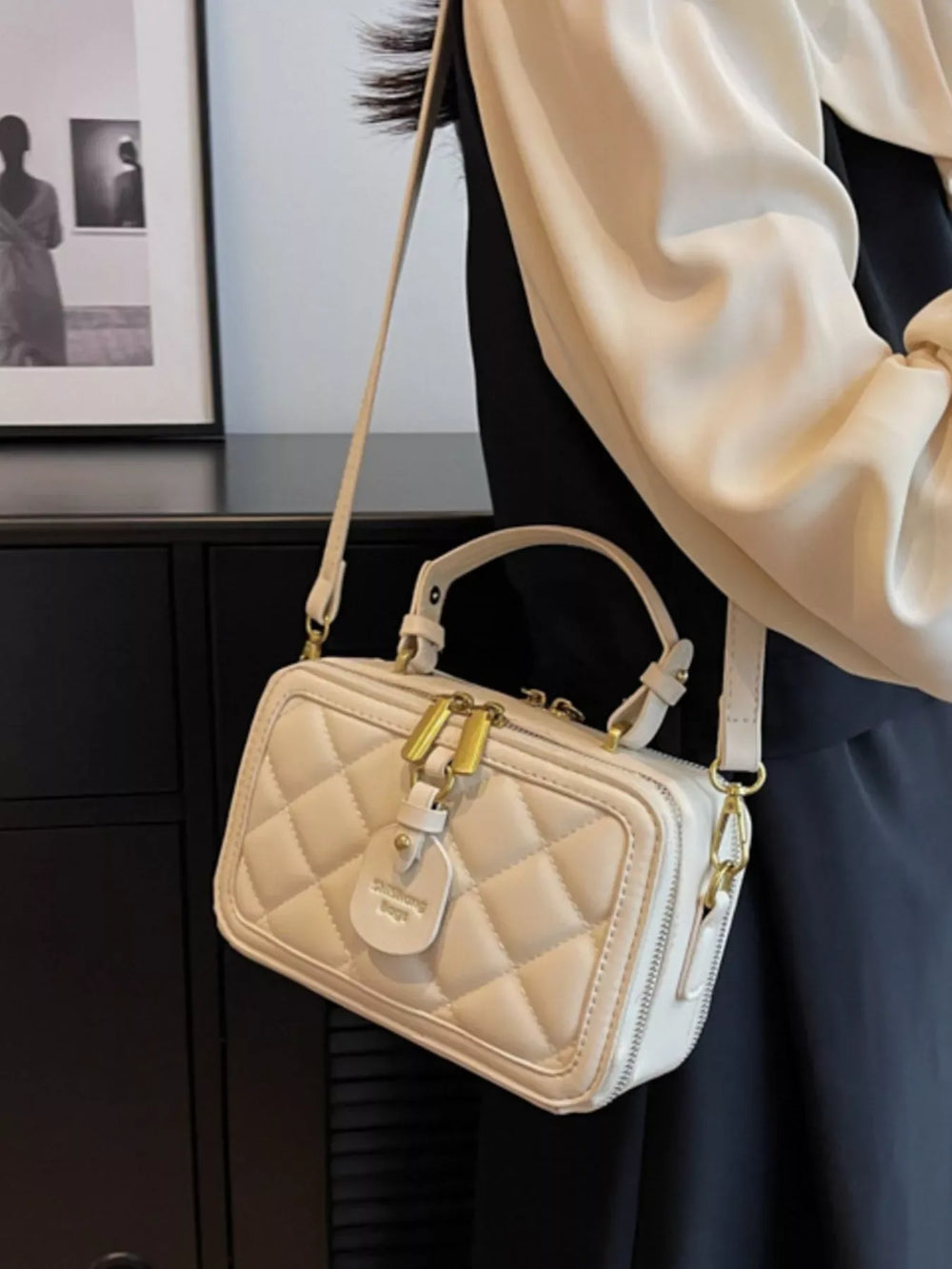 Quilted Boxy Crossbody Bag - Trendsi - Flyclothing LLC