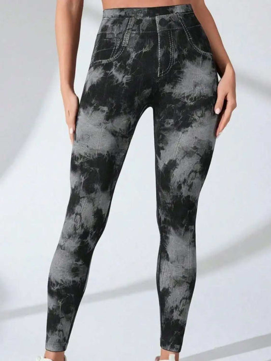 Tie-Dye High Waist Active Leggings - Trendsi - Flyclothing LLC